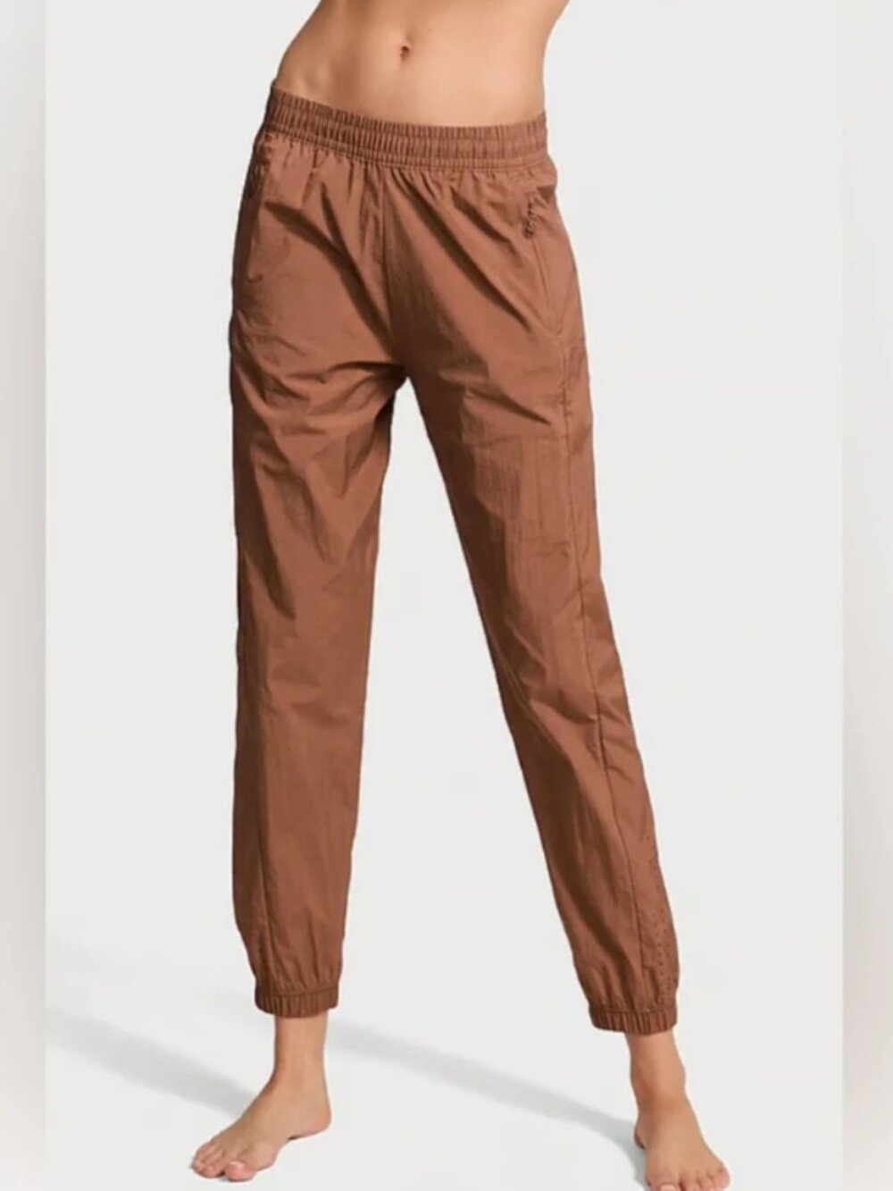 Victoria's Secret Brown Parachute Pants Jogger Leg Large NWT